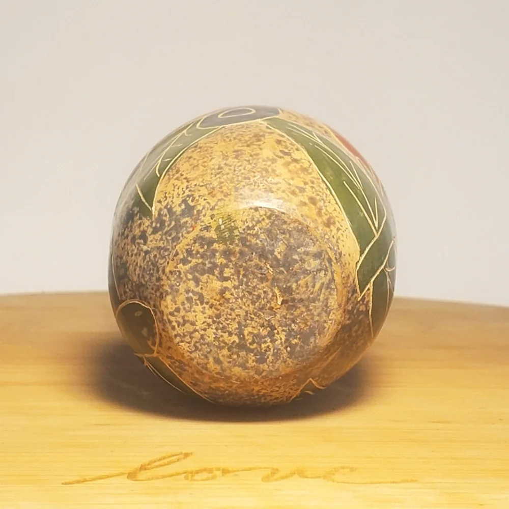 VINTAGE Nestor Molina Hand Carved & Painted Nicaraguan Floral Pottery Vase EUC